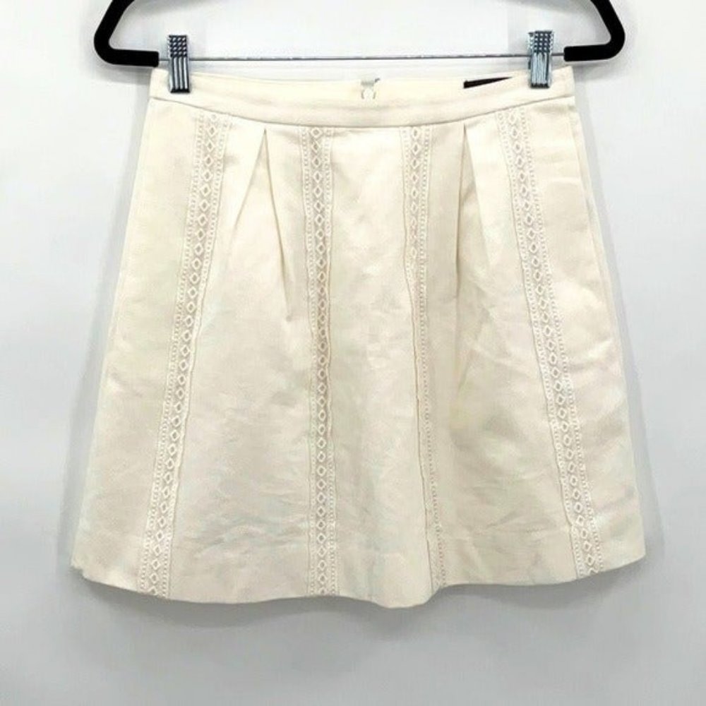 J.Crew Lace Stripe A-Line Skirt w/Pockets Size 2 - Picture 2 of 6